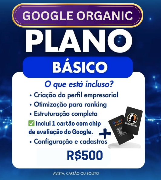 PLANO BÁSICO - Google Orgânico + cartão de avaliação com chip - MÍDIA MAGNÉTICA